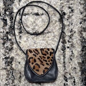 Vintage Brown and Black Crossbody Bag